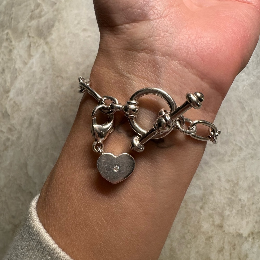 Tiffany & Co. Paloma Picasso Groove Link Toggle Bracelet with Diamond Charm